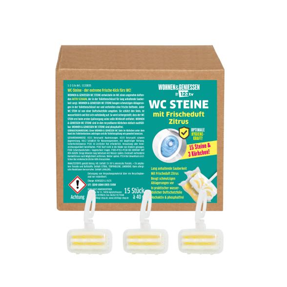W&G 15 Stück WC Steine gelb Zitrus
