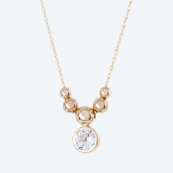 Collier 375 Gelbgold Zirkonia