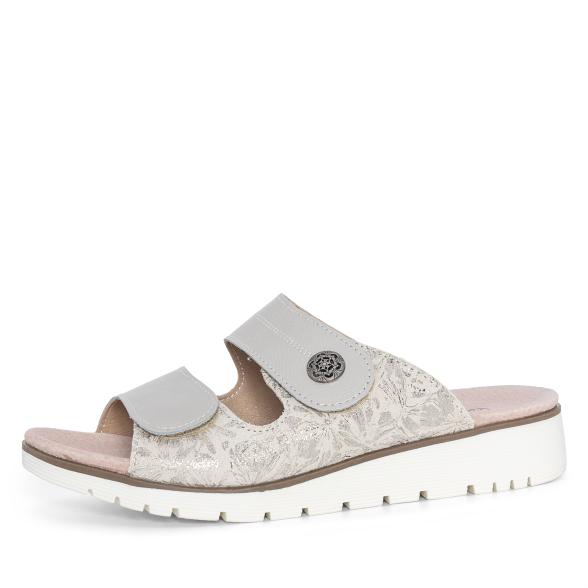 Chiara Gradi Damenpantoletten beige metallic