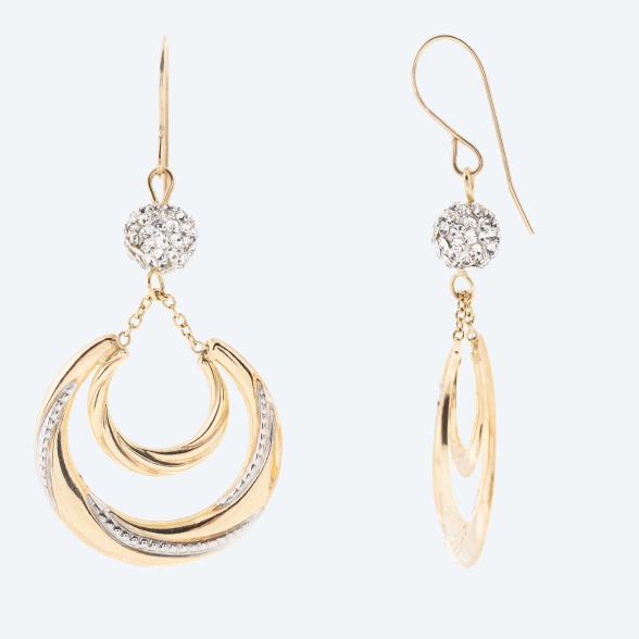 Ohrhänger 585 Gelbgold bicolor