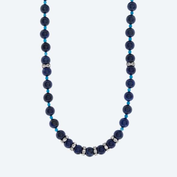 Collier Lapislazuli gefärbt, Magnetverschluß