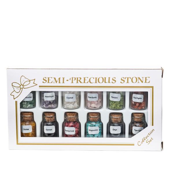 Sammlung Trommelsteinfläschchen