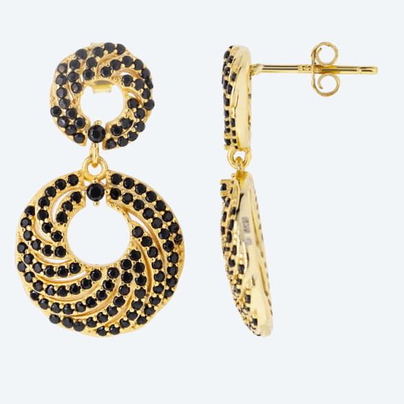 Ohrhänger 925 Silber vergoldet Spinell