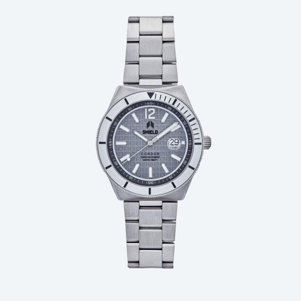 0840148810297 - Shield Herrenuhr Condor Quarz 20 ATM grau