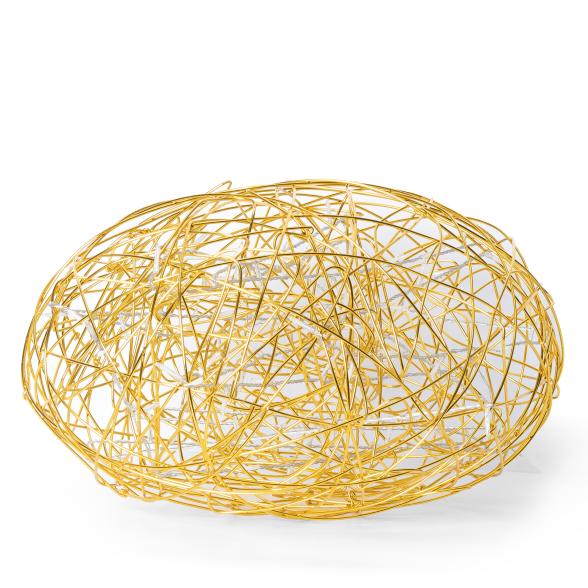 Garten Designkugel mit LEDs gold