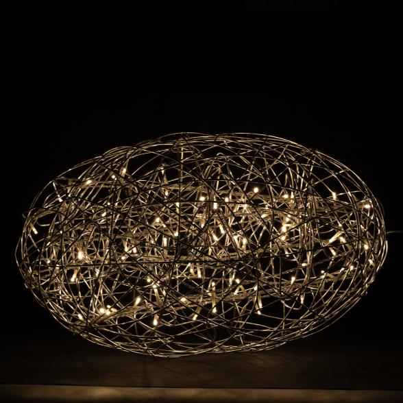 Garten Designkugel mit LEDs silber