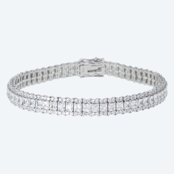 Armband 925 Silber rhodiniert Zirkonia