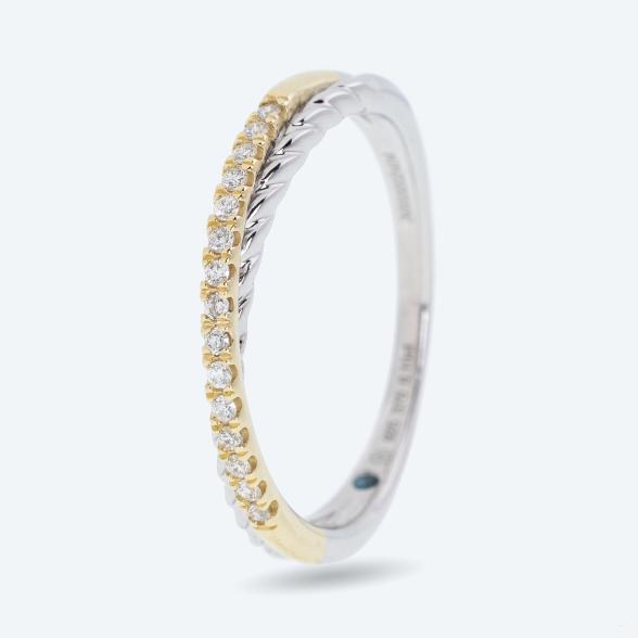 Ring 925 Silber/375 Gold Kanada Brillanten