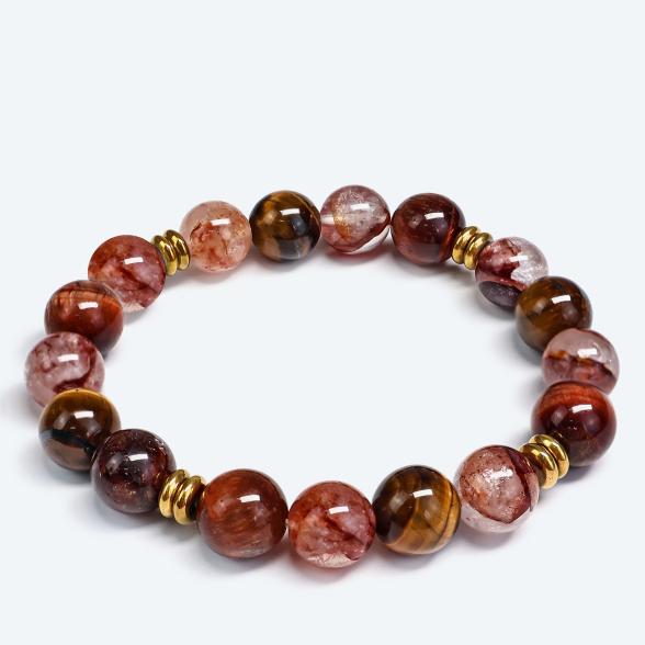 Armband Tigerauge, Feuerquarz