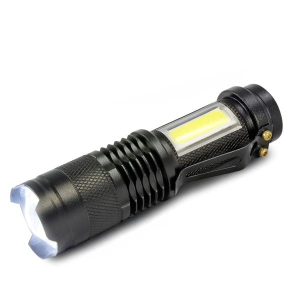 LED Taschenlampe mit Zoom & COB Licht