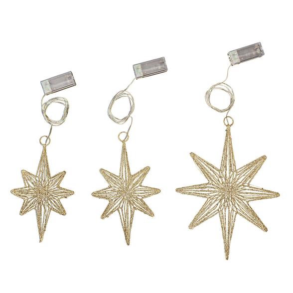 3 LED-Polarsterne hängend