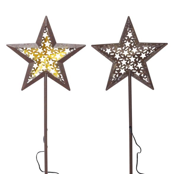 2 LED-Gartenstecker Sterne
