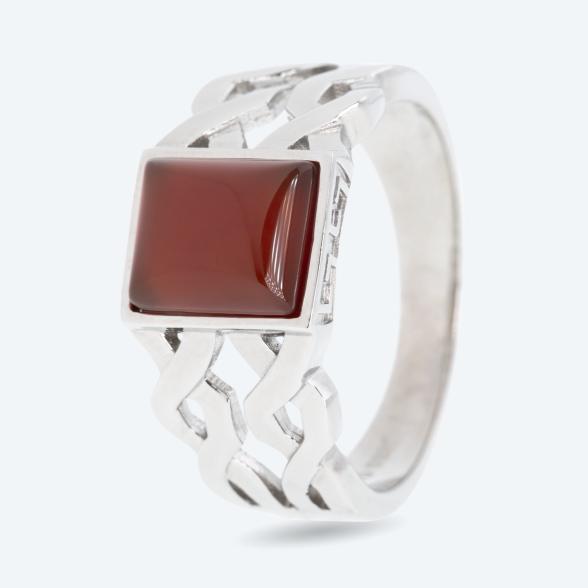 Ring 925 rhodiniert Achat rot