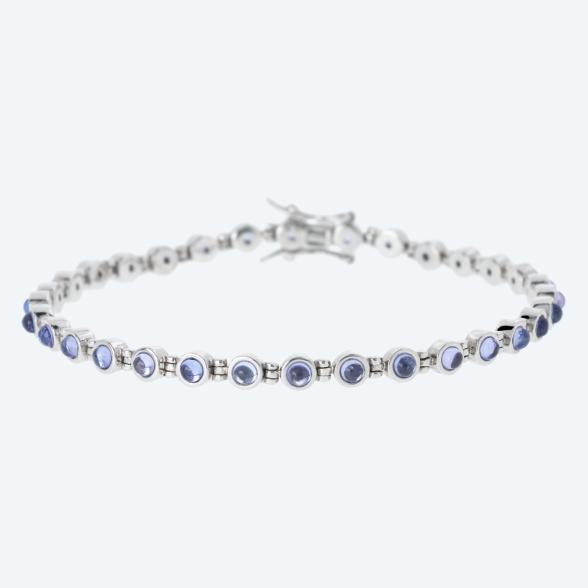 Armband 925 rhodiniert Tansanit Cabochon