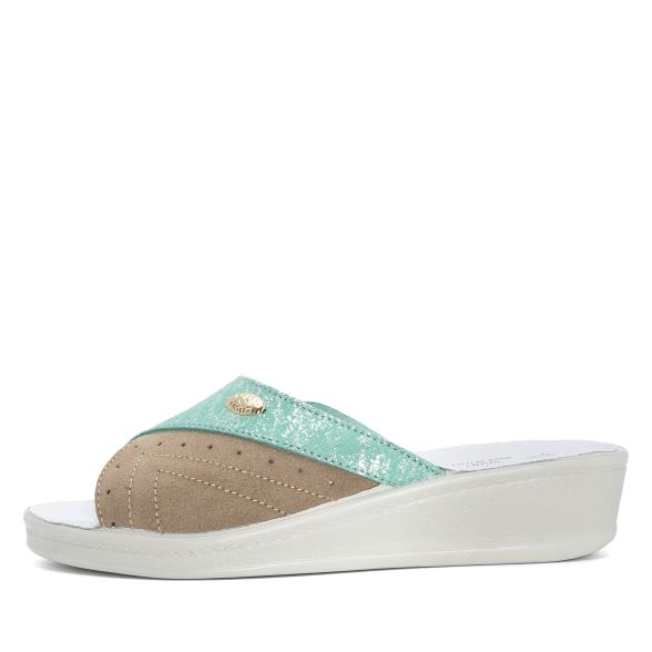 SANITAL LIGHT Damenpantolette beige/türkis