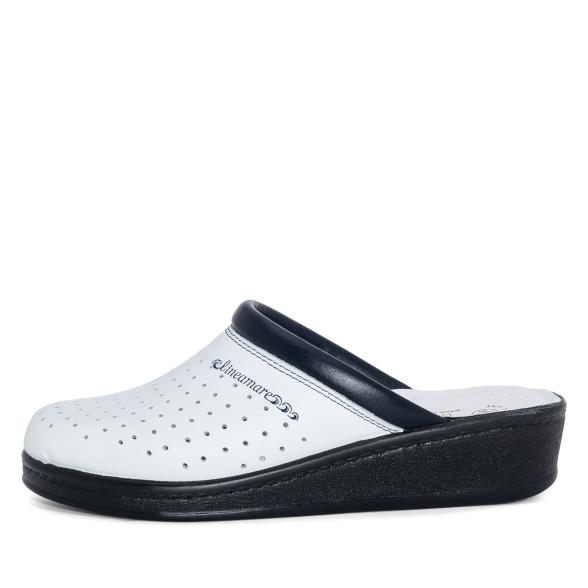 SANITAL LIGHT Damenpantolette weiß/blau