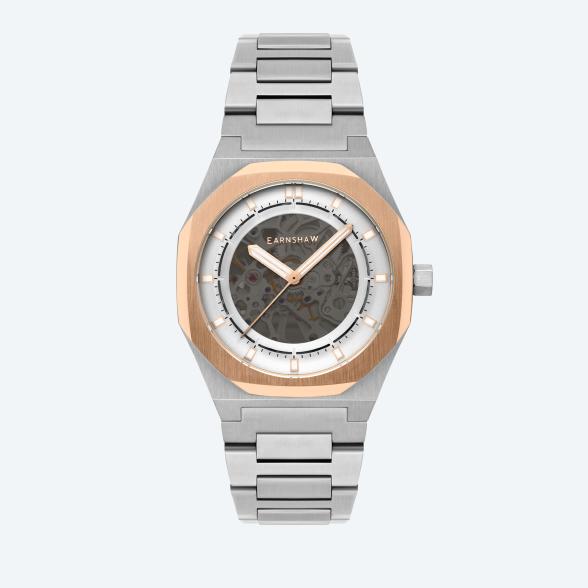 4894664102110 - EARNSHAW Automatikuhr Drake Skeleton bicolor