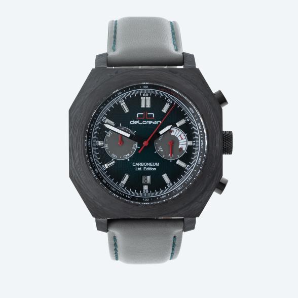 deLorean Herren-Automatikuhr "Carboneum" grau