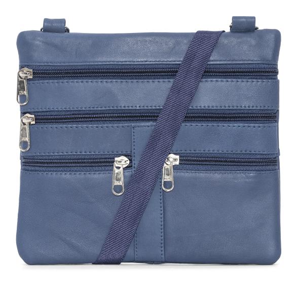 Steinmeister Lederumhängetasche dunkelblau