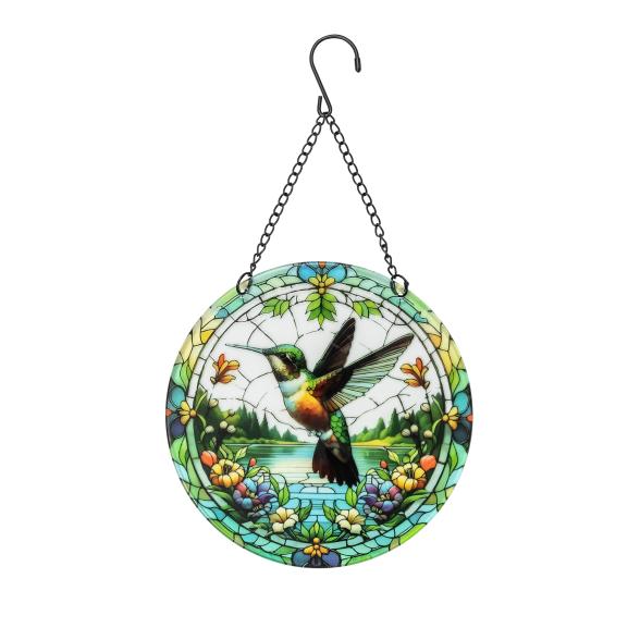 Fensterbild Kolibri bunt