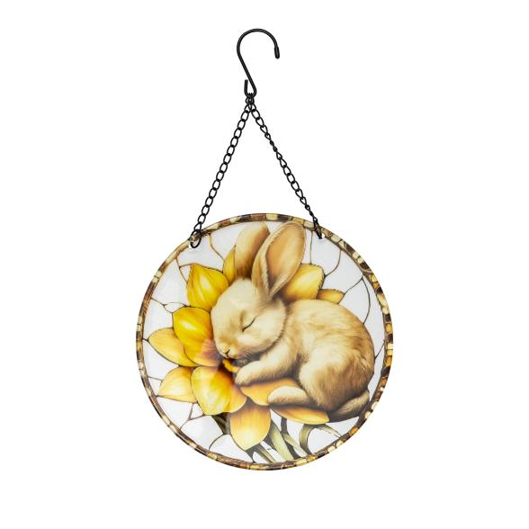 Fensterbild schlafender Hase