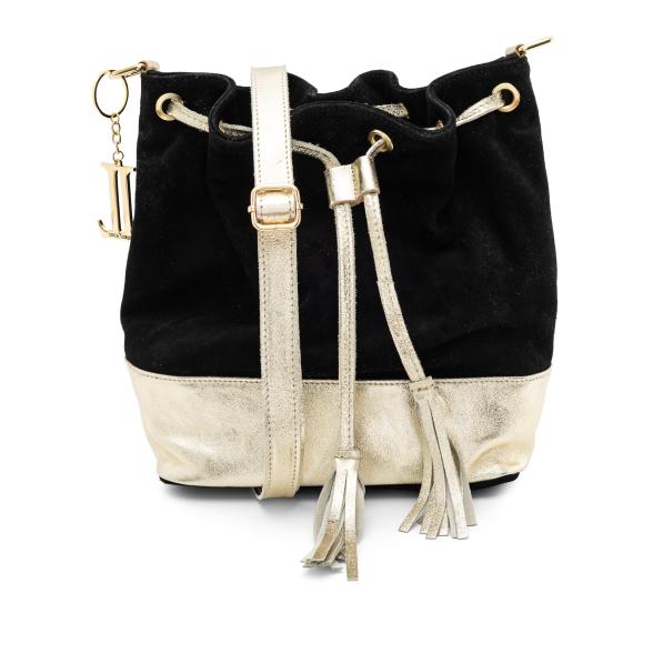 Luca Lorenzo Beuteltasche schwarz/gold