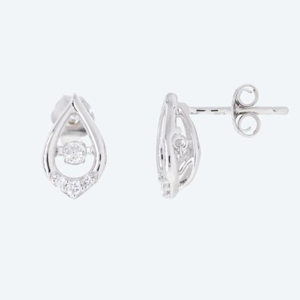 LG Ohrstecker 925 Silber rhod. Brillanten