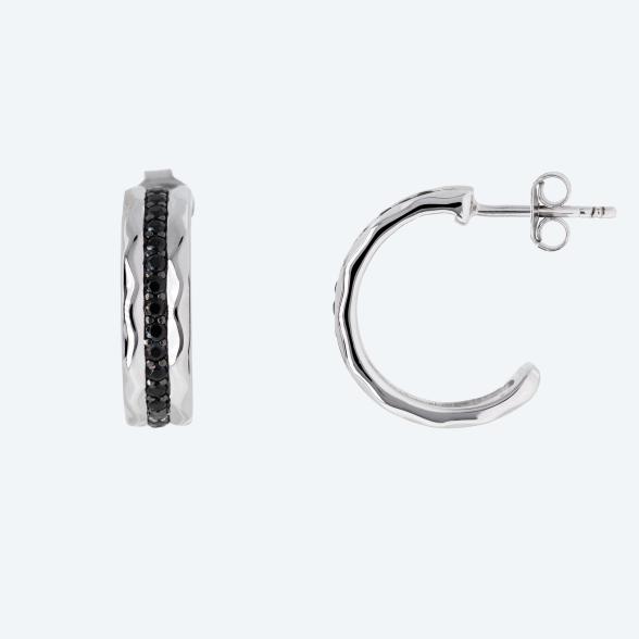 Creolen 925 Silber rhodiniert Spinell