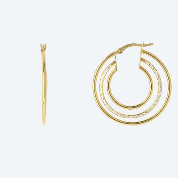 Creolen 925 Sterling Silber bicolor