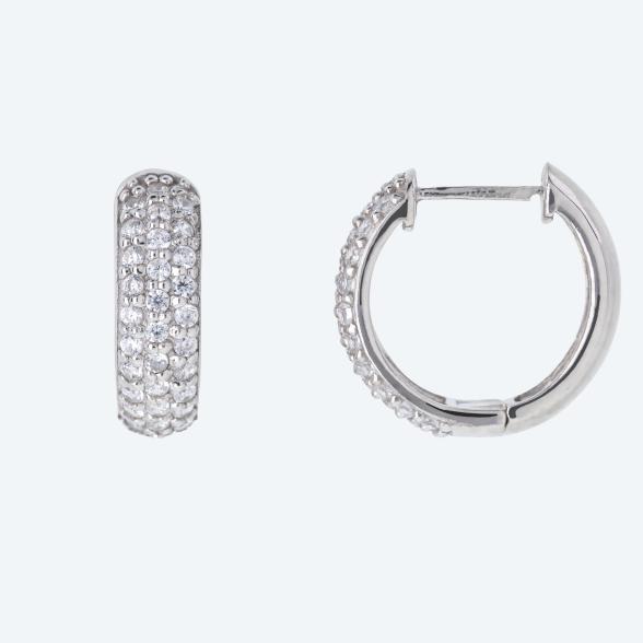 Creolen 925 Sterling Silber rhodiniert Zirkonia