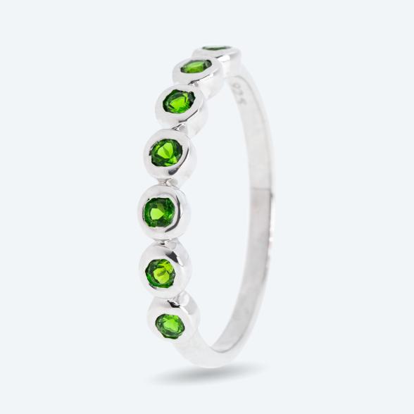 Ring 925 Silber rhodiniert Chromdiopsid