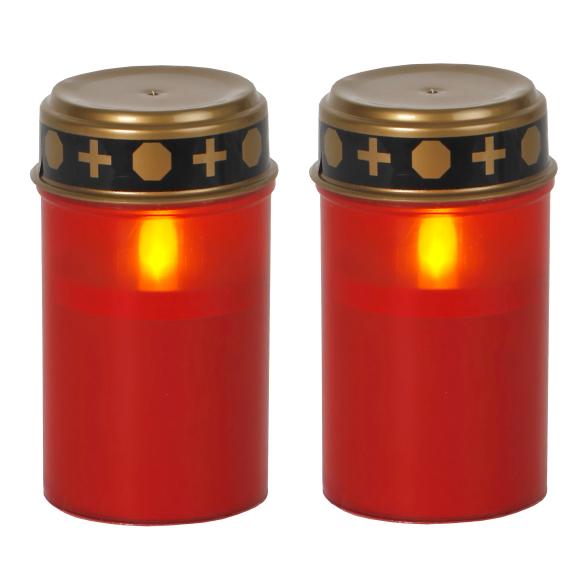 2 LED-Außenlichter rot