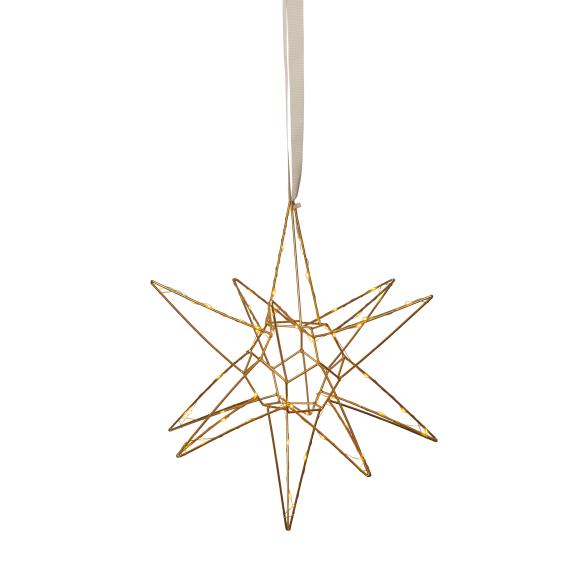 LED-Dekostern Metall Gold