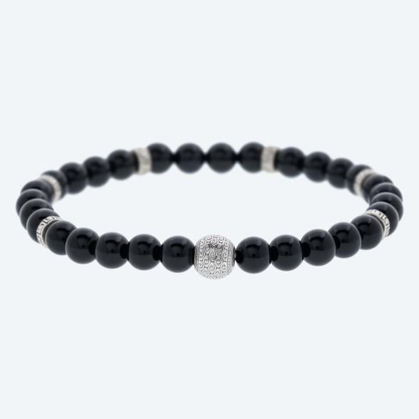 Armband 925 Silber Achat schwarz