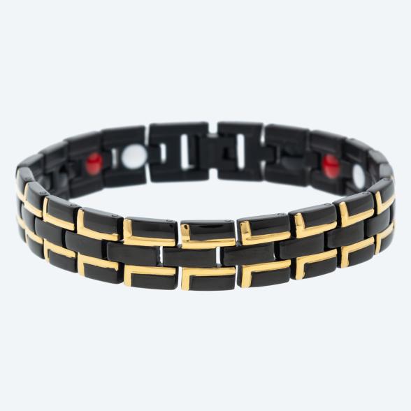 Armband Titan schwarz teilweise vergoldet