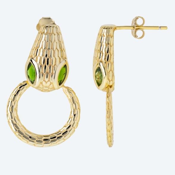 Ohrhänger 925 Silber vergoldet Chromdiopsid