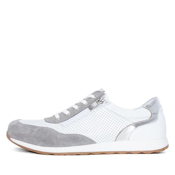 Andrea Conti Damen Ledersneaker weiß/silber
