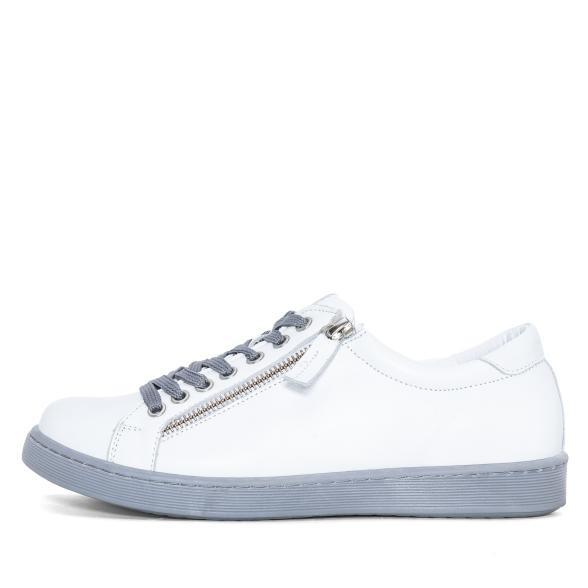 Andrea Conti Damen Ledersneaker weiß/grau