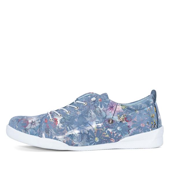 Andrea Conti Damen Lederslipper blau gemustert