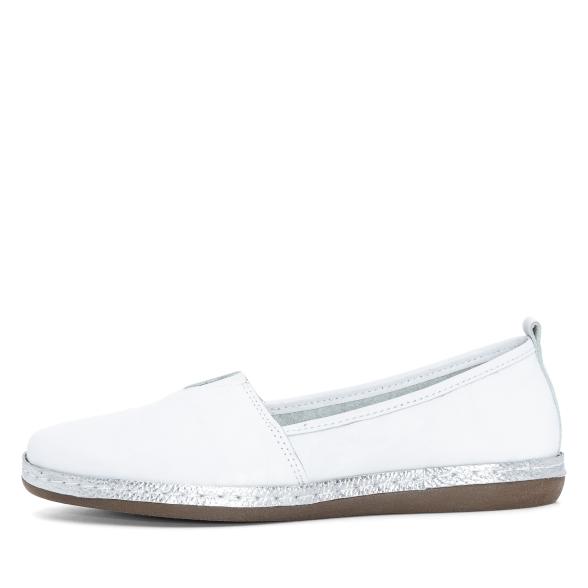 Andrea Conti Damen Lederslipper weiß/silber