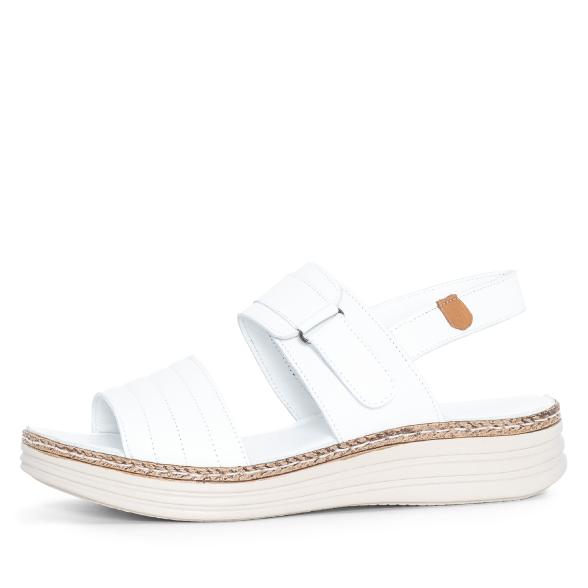 Andrea Conti Damen Ledersandalen weiß