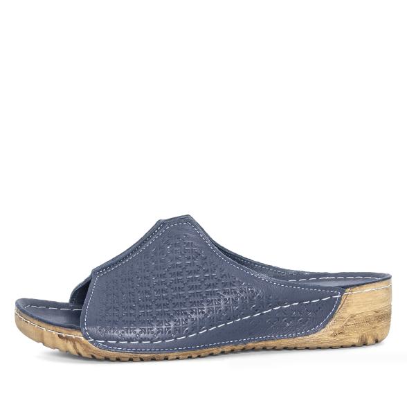 Andrea Conti Damen Lederpantolette dunkelblau