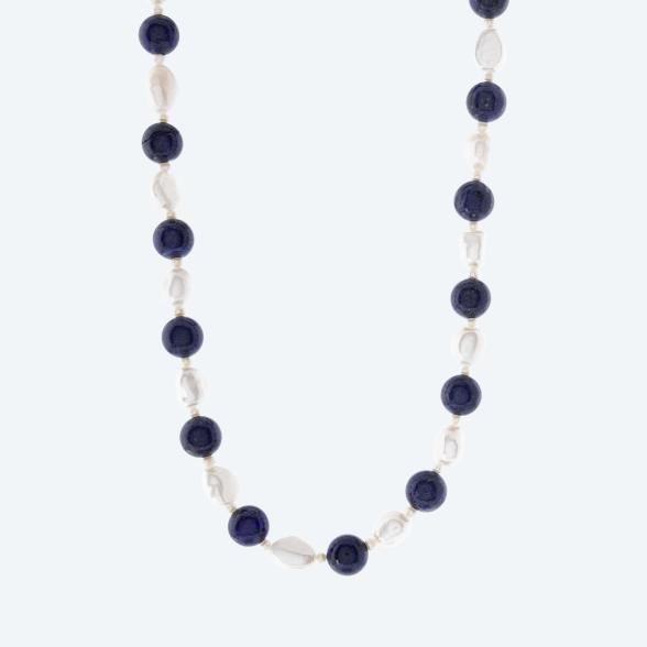 Collier Lapis gefärbt, SWZPerle Magnetverschluß