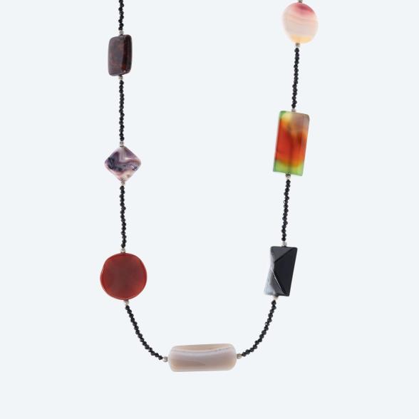 Collier Achat, Jaspis Magnetverschluß