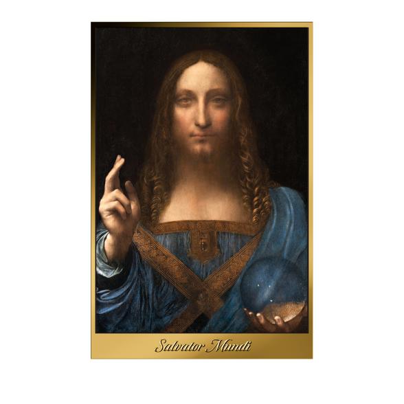 Salvator Mundi, Bild im Rahmen, 1/10 oz. Feingold