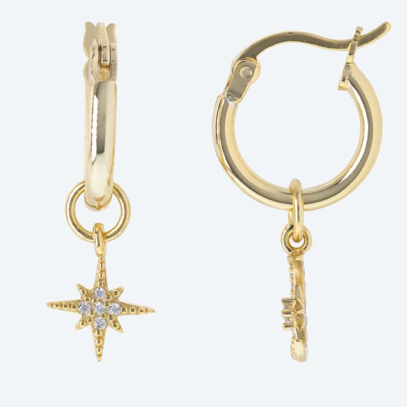 Creolen 925 St. Silber vergoldet Zirkonia