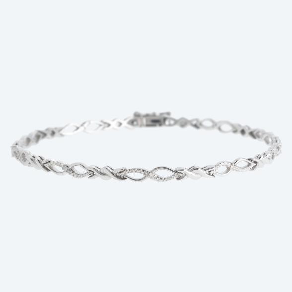 Armband 925 Silber rhodiniert Brillanten