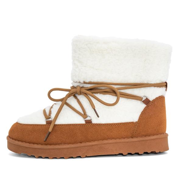 Damen Winterboots braun/weiß