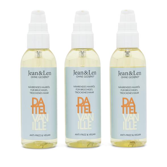 Jean & Len Nährendes Haaröl Dattel&Vanille 3x100ml