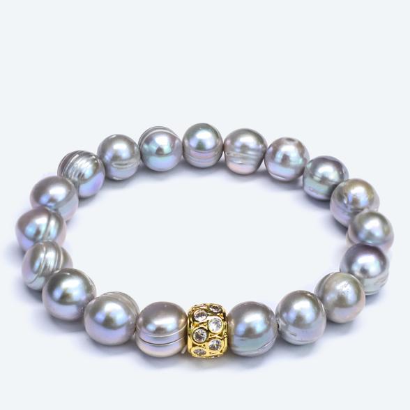 Armband Süßwasserzuchtperlen, Zirkonia